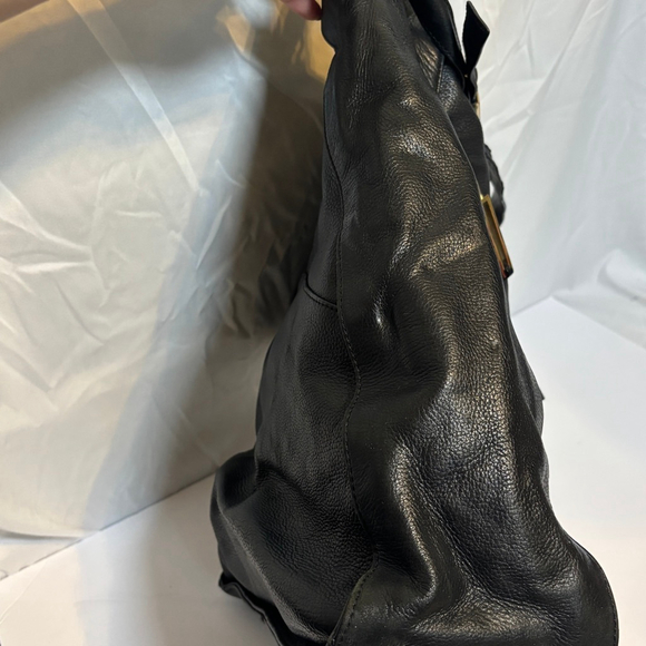 Kelsi Dagger Black Leather Hobo Bag Slouchy Shoulder Bag Purse - Picture 6 of 16